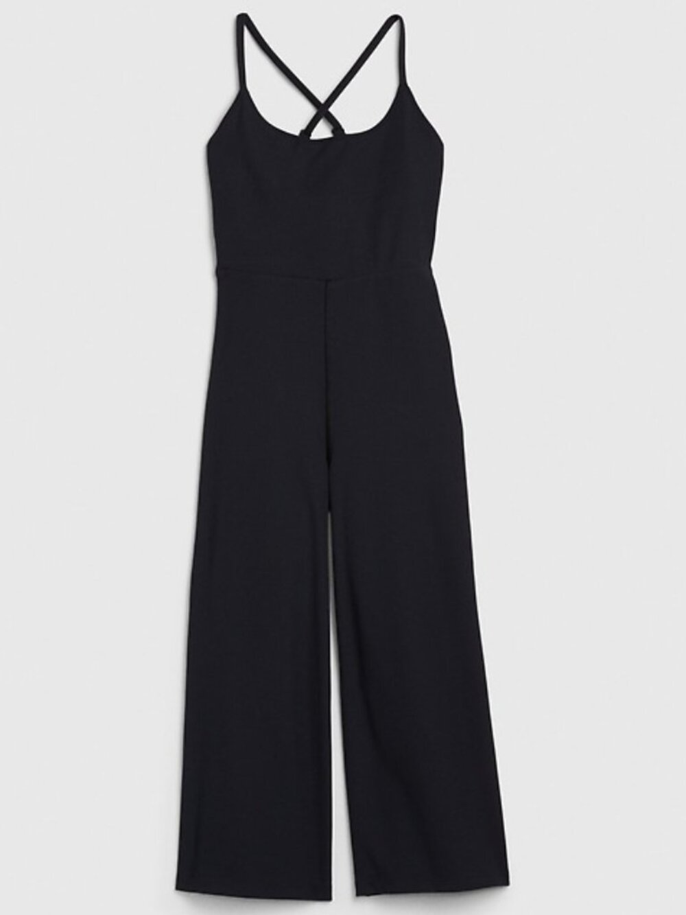 Gap GapFit Ribbed Stretch Jumpsuit Cropped Wide Leg Black Size Small - Picture 3 of 7